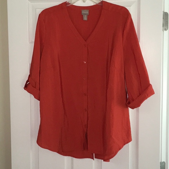🇺🇸3/$30 Chico’s roll up sleeve shirt. - Picture 1 of 5